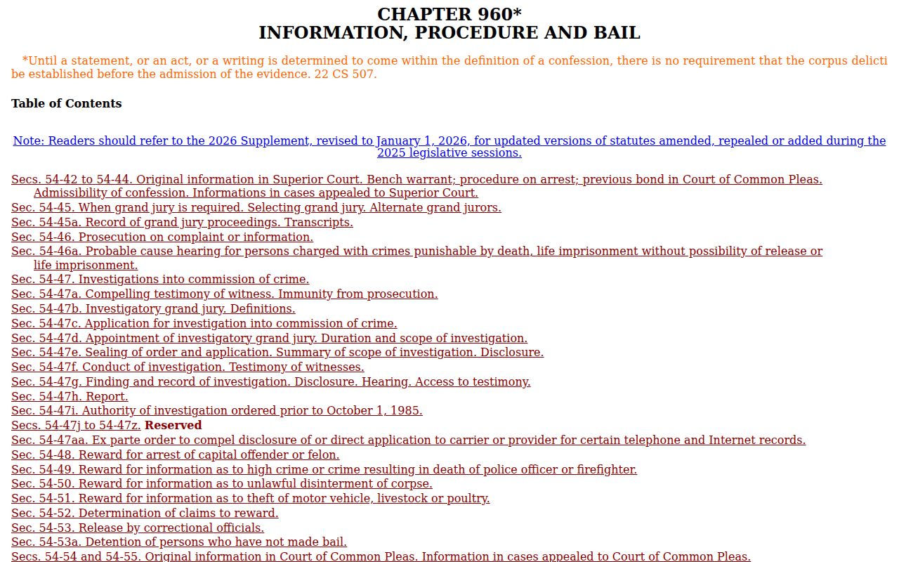 Connecticut bail law for resolving a Danbury bench warrant